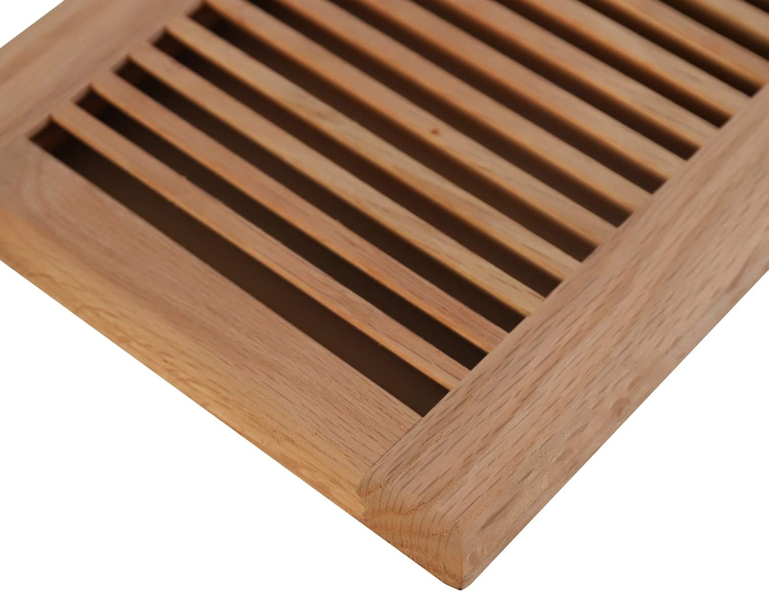 6 Inch x 14 Inch Red Oak Hardwood Vent Floor Register Self Rimming Unfinished